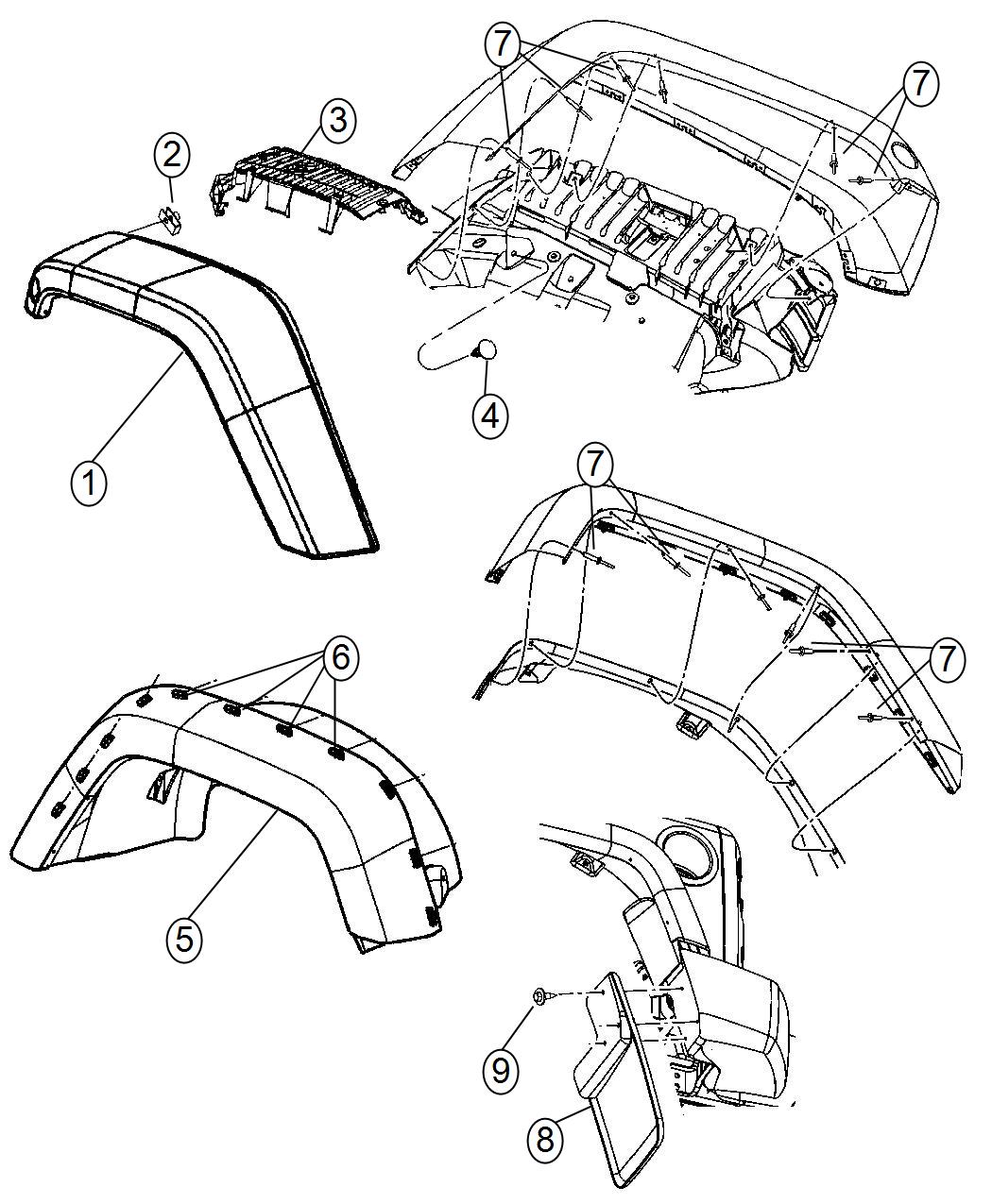 Diagram Exterior Ornamentation. for your Jeep