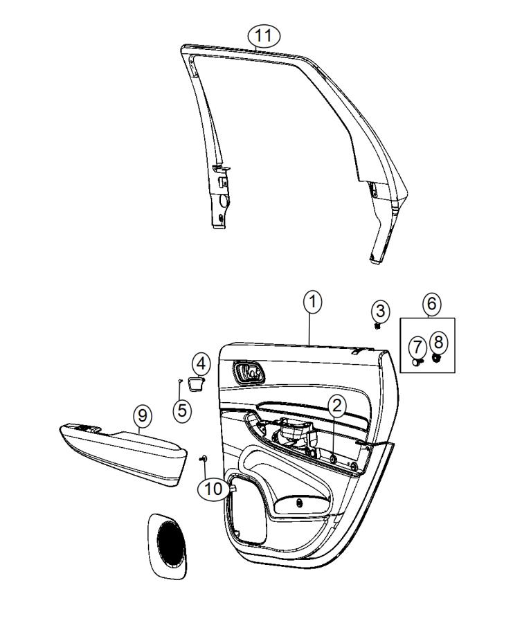 Diagram Rear Door Trim Panels. for your 2002 Dodge Durango   