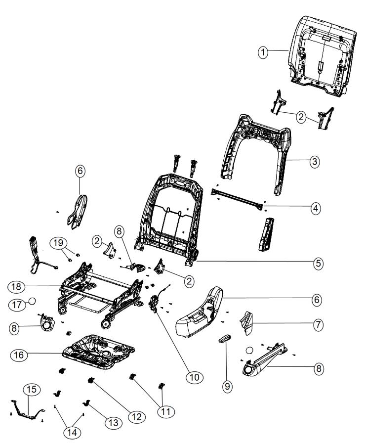 Diagram Adjusters, Recliners and Shields - Driver Seat - Manual. for your 2000 Chrysler 300  M 