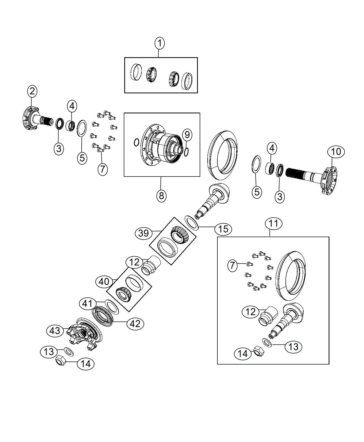 Diagram Differential Assembly. for your 2014 Dodge Viper 8.4L V10 SRT Coupe 