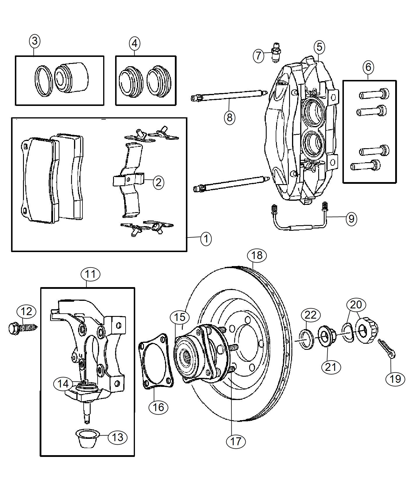 Diagram Brakes, Rear, Disc. for your Chrysler 300  M