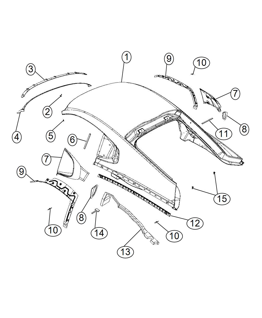 Diagram Roof Panel. for your Dodge