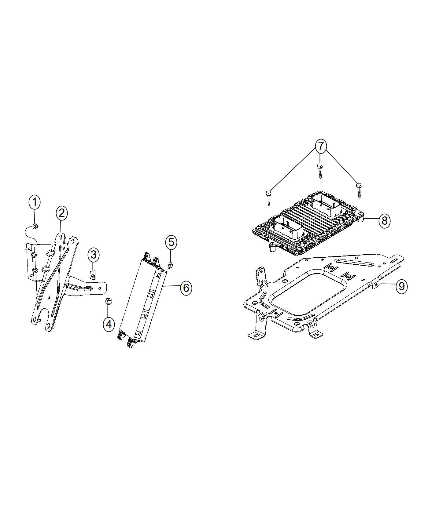 Diagram Modules, Engine Compartment. for your 2005 Jeep Grand Cherokee   