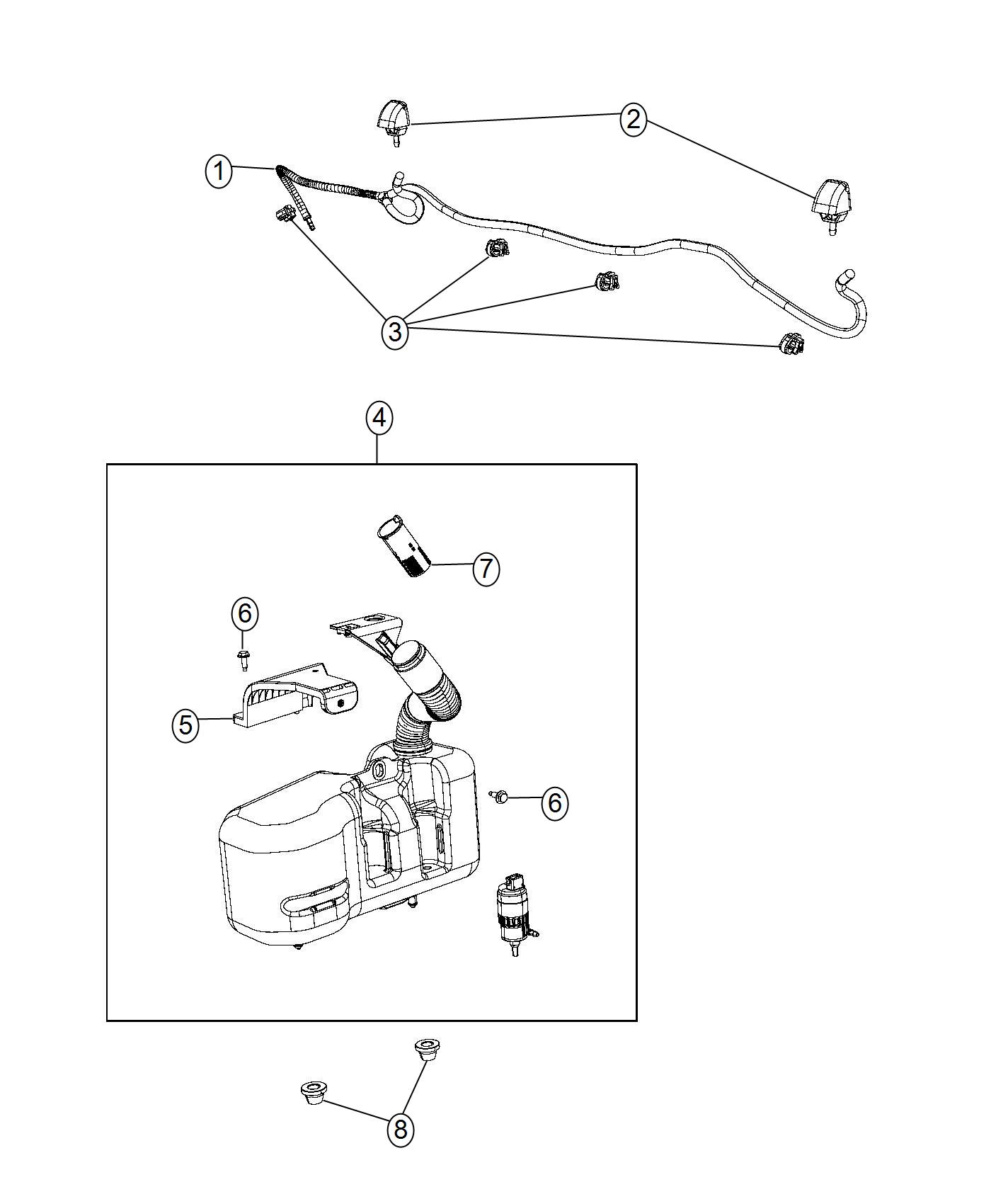 Front Washer System. Diagram