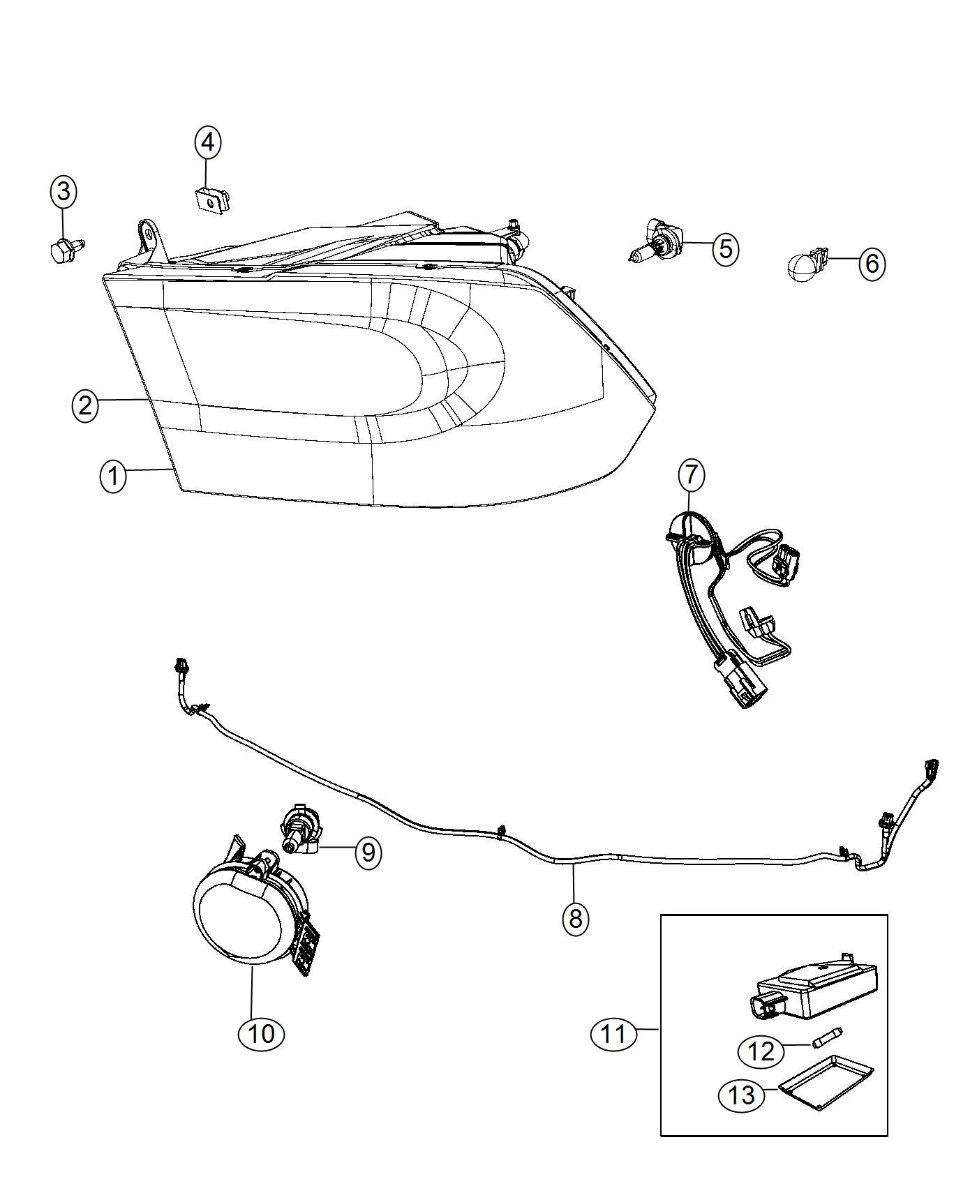 Lamps, Front. Diagram