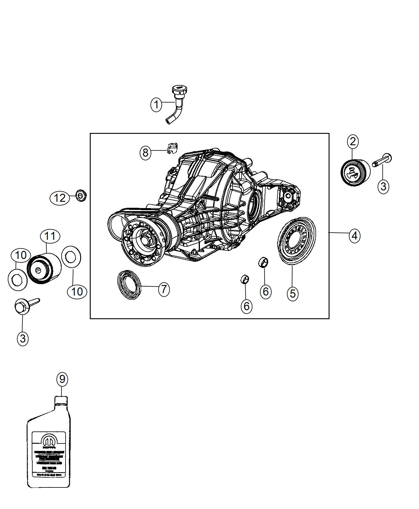 Diagram Axle Assembly and Components, Without [Elec LTD Slip Differential Rr Axle]. for your Chrysler 300  M