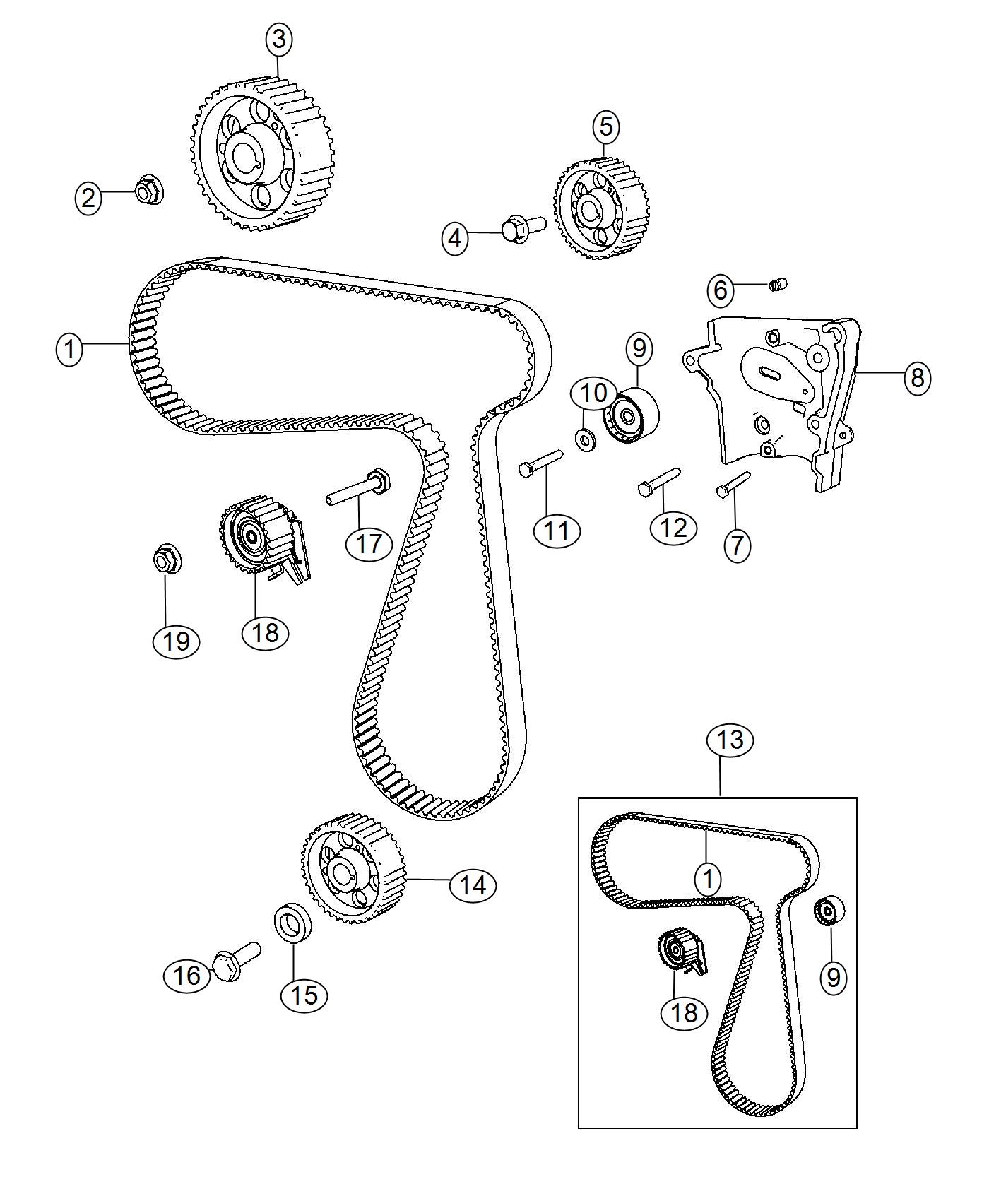Diagram Timing System 2.0L Diesel [2.0L I4 Turbo Diesel Engine]. for your 2014 Dodge Grand Caravan   