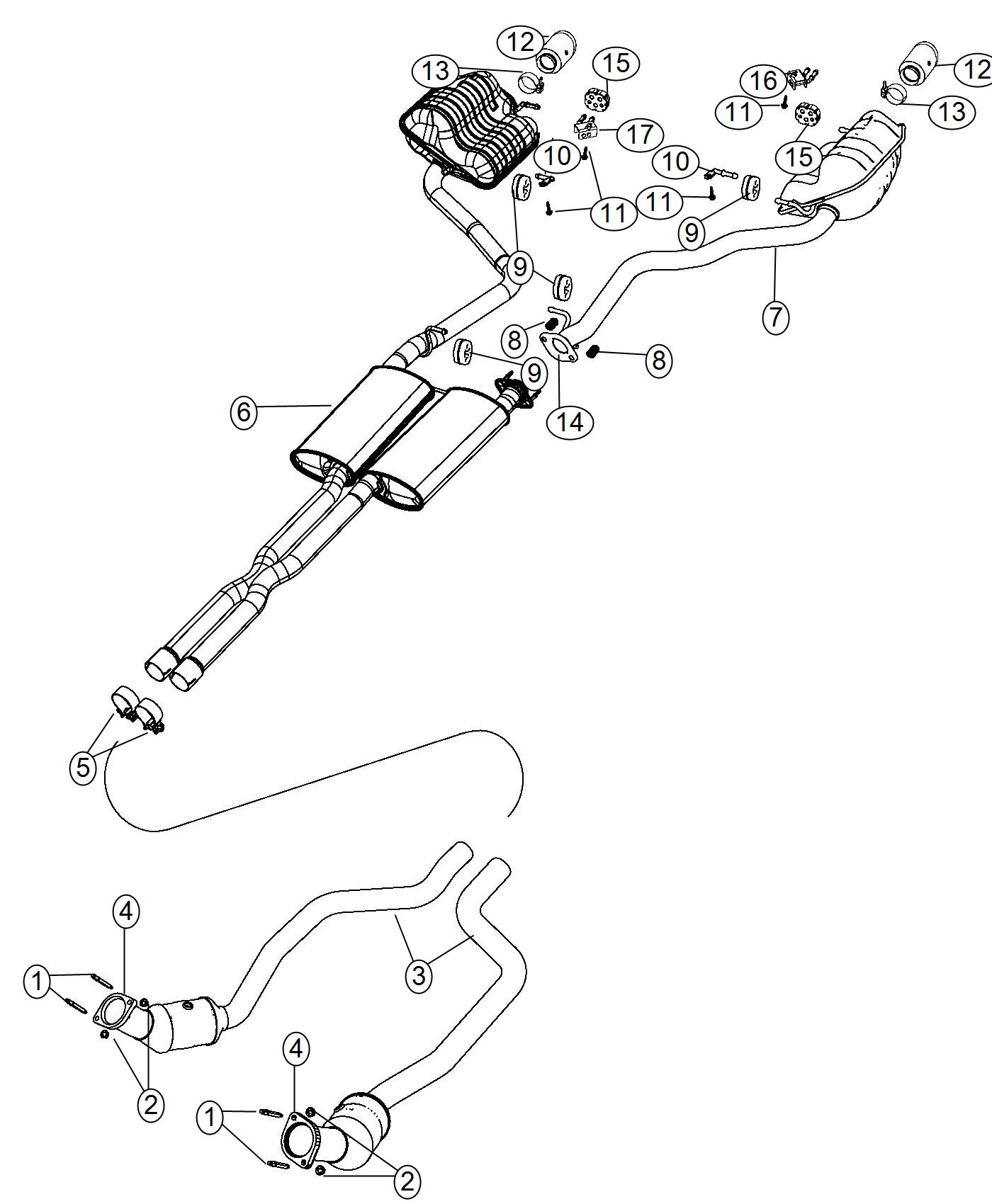 Diagram Exhaust System. for your 2006 Dodge Ram 3500   