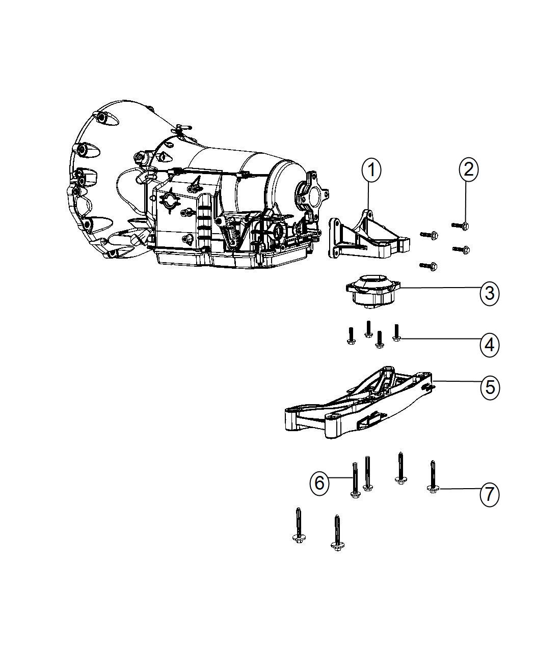 Diagram Transmission Support RWD. for your 1999 Chrysler 300 M  