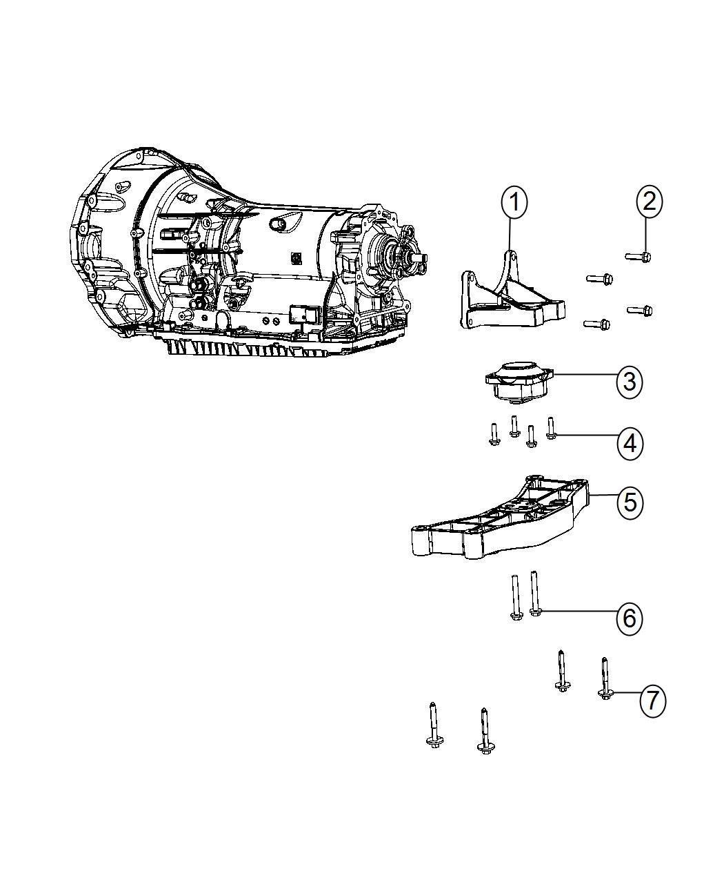 Diagram Transmission Support RWD. for your Chrysler