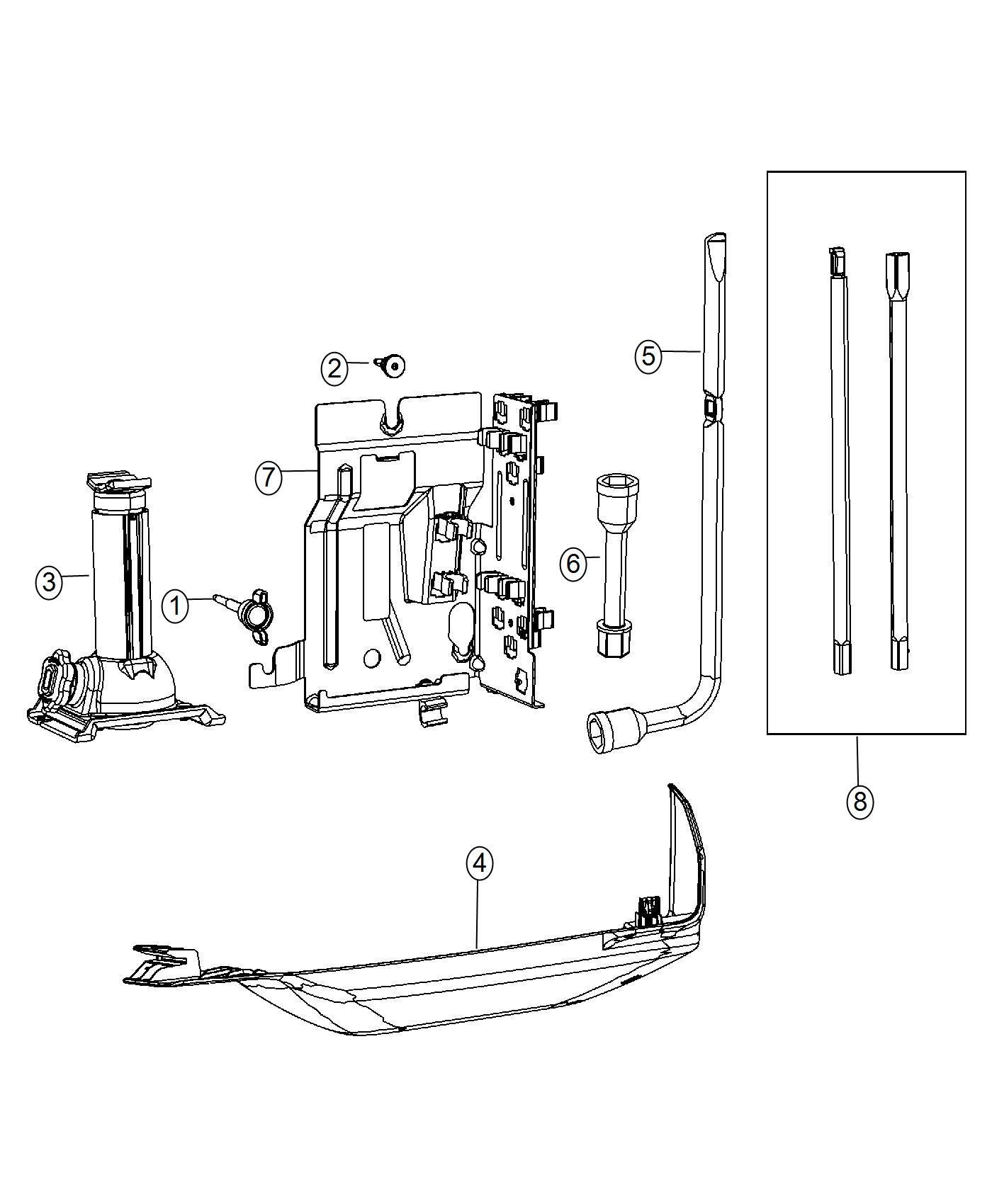 Diagram Jack Stowage. for your 2023 Ram 1500   