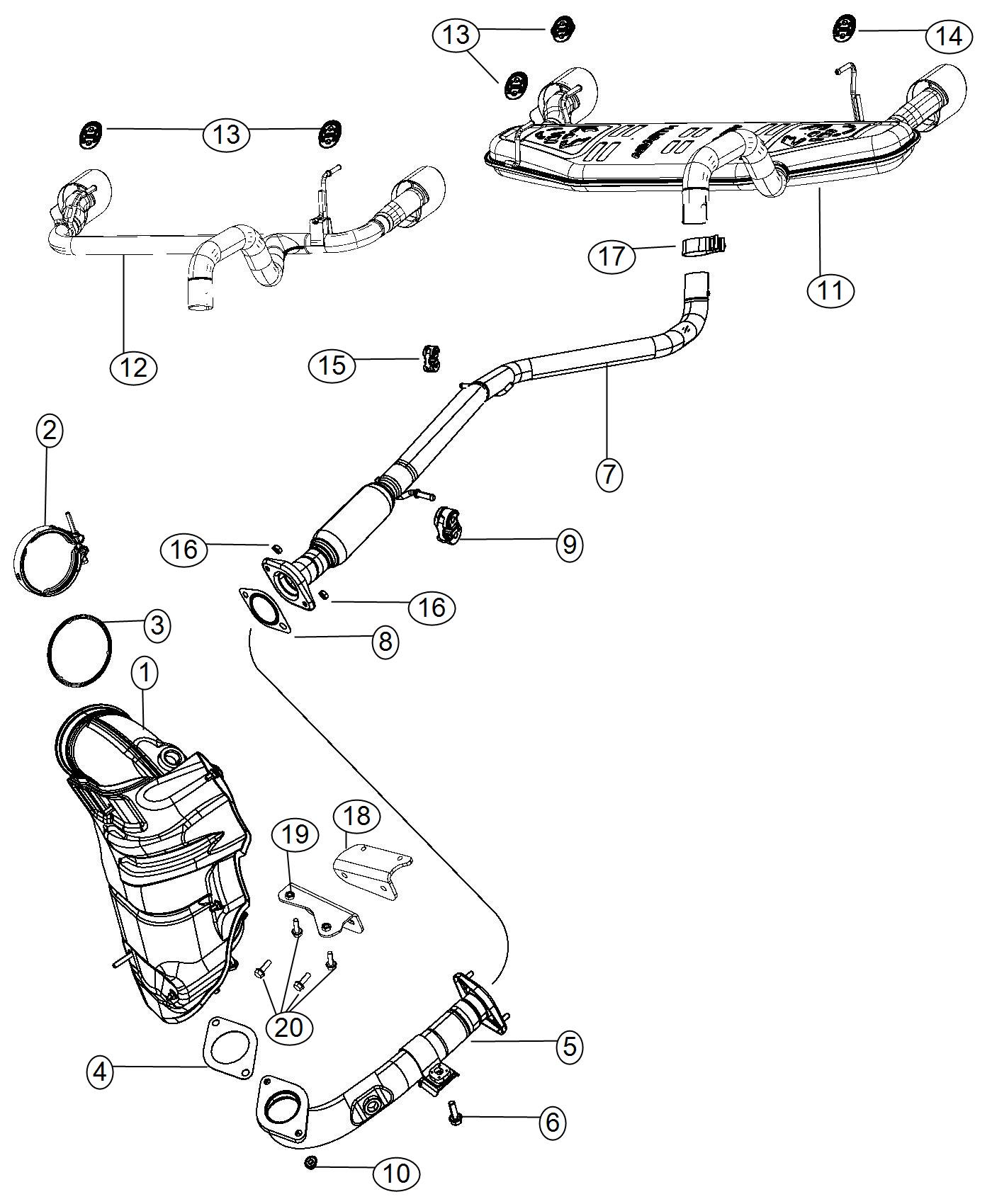 Diagram Exhaust System. for your 2003 Chrysler 300  M 