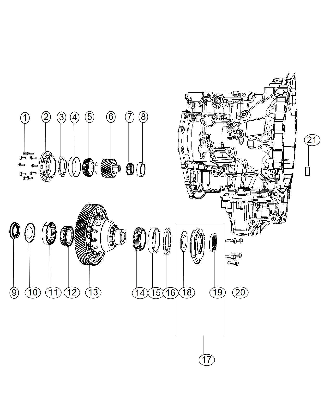 Diagram Output Pinion And Differential. for your Dodge Avenger  