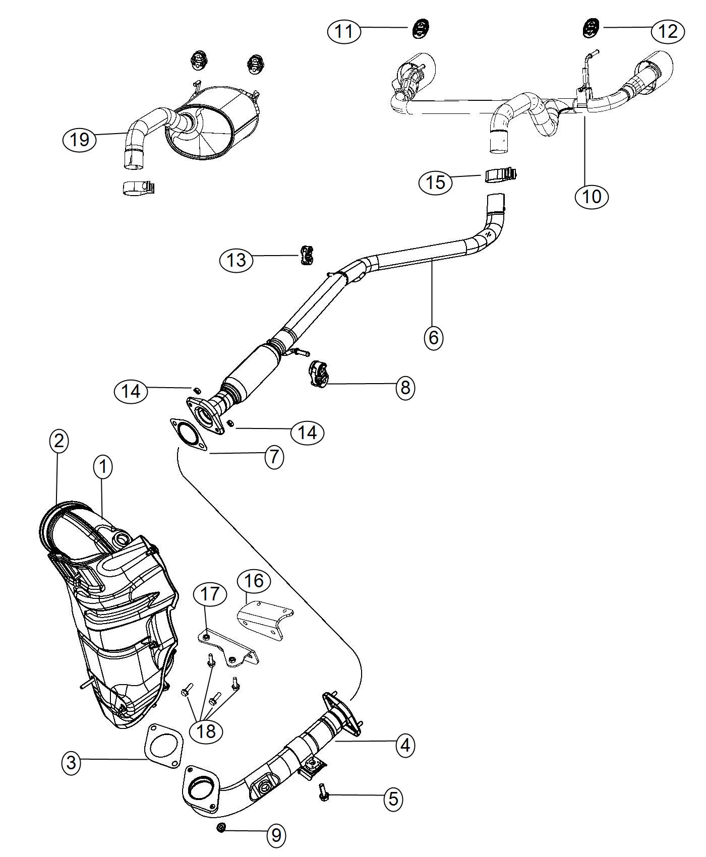 Diagram Exhaust System. for your 2003 Chrysler 300  M 