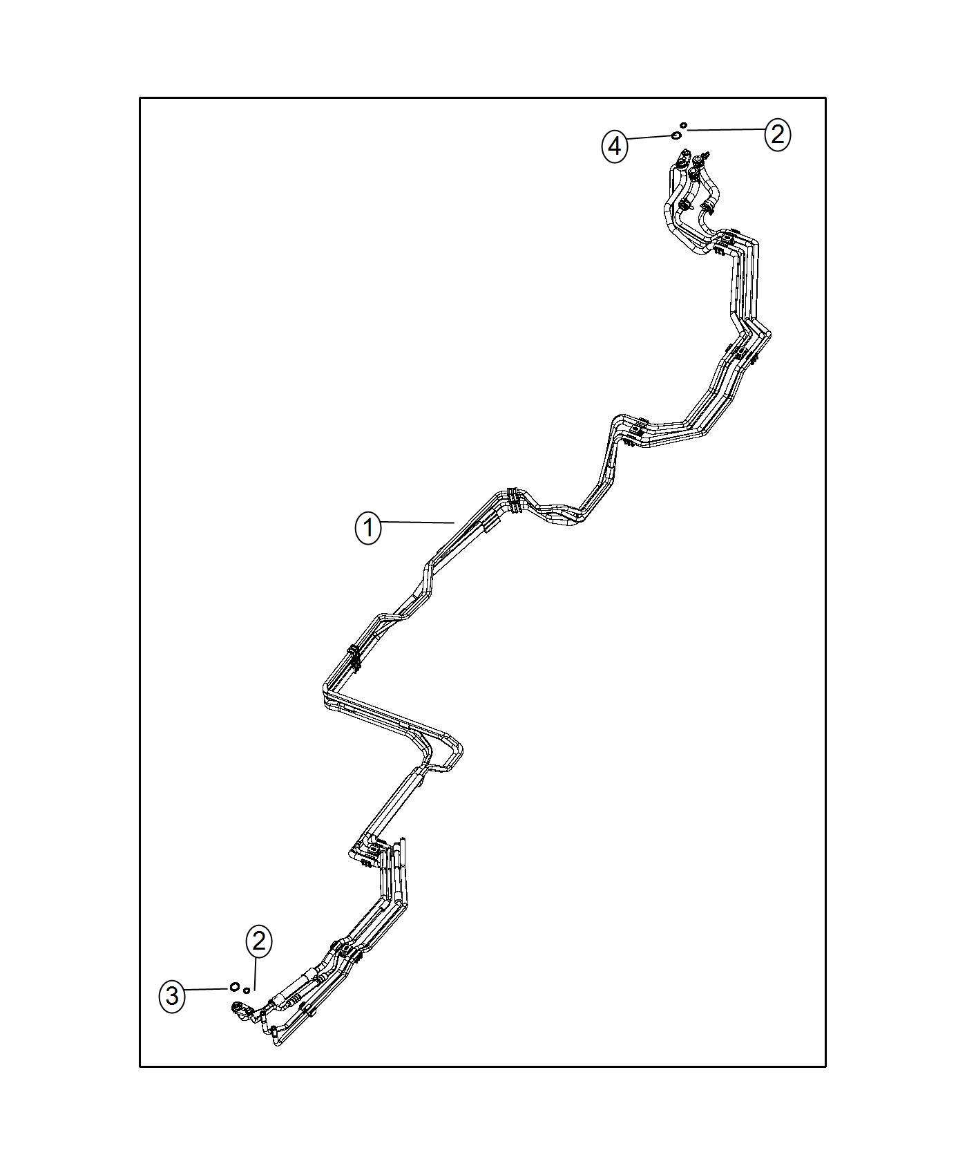 Rear Auxiliary A/C and Heater Lines. Diagram