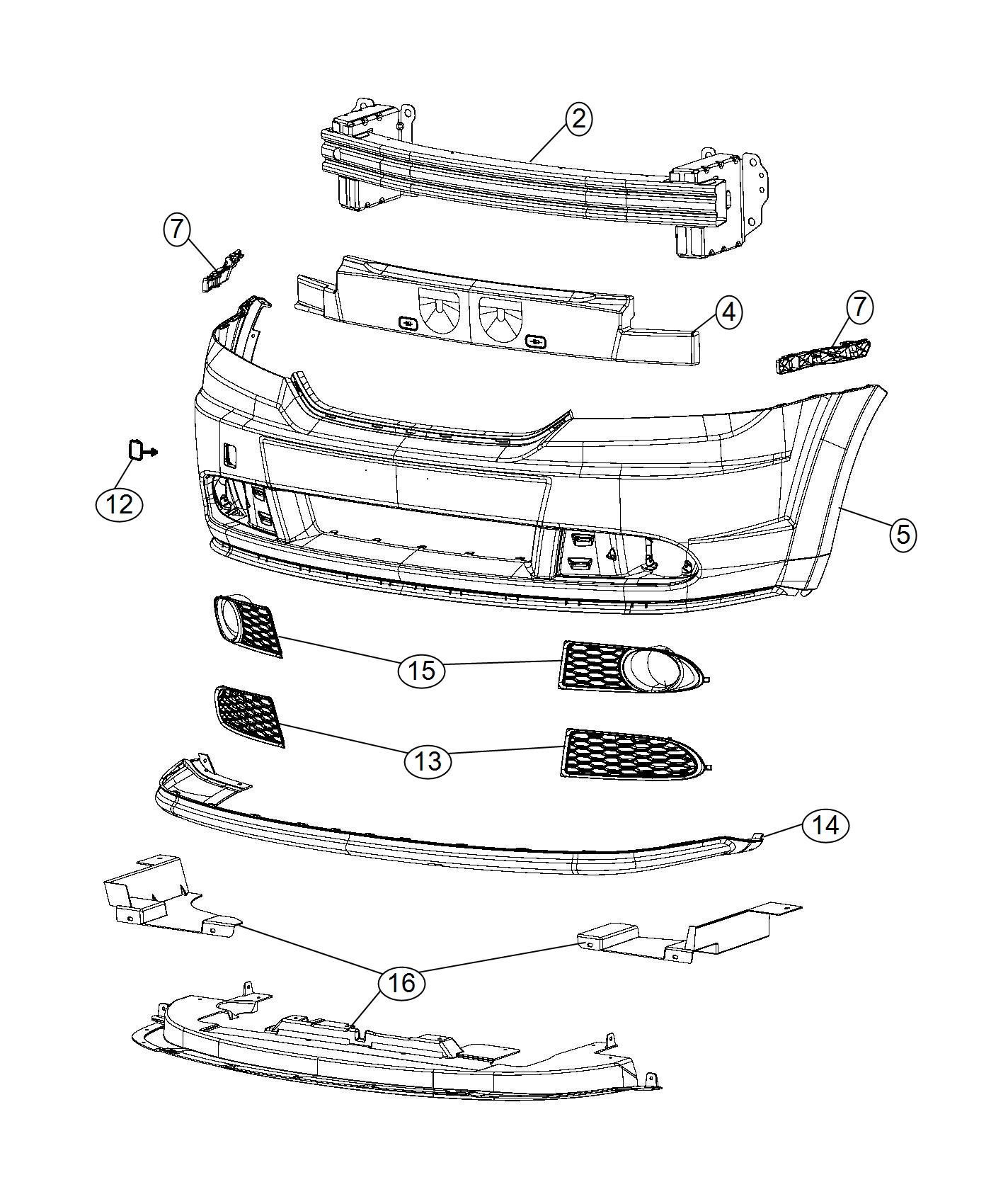 Diagram Fascia, Front. for your Dodge Journey  