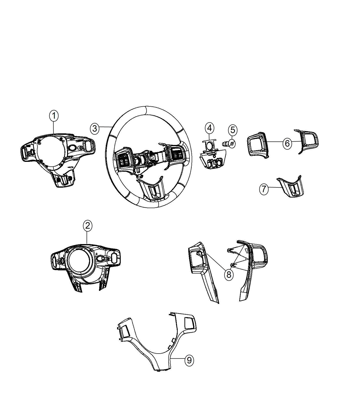 Diagram Steering Wheel Assembly. for your Ram