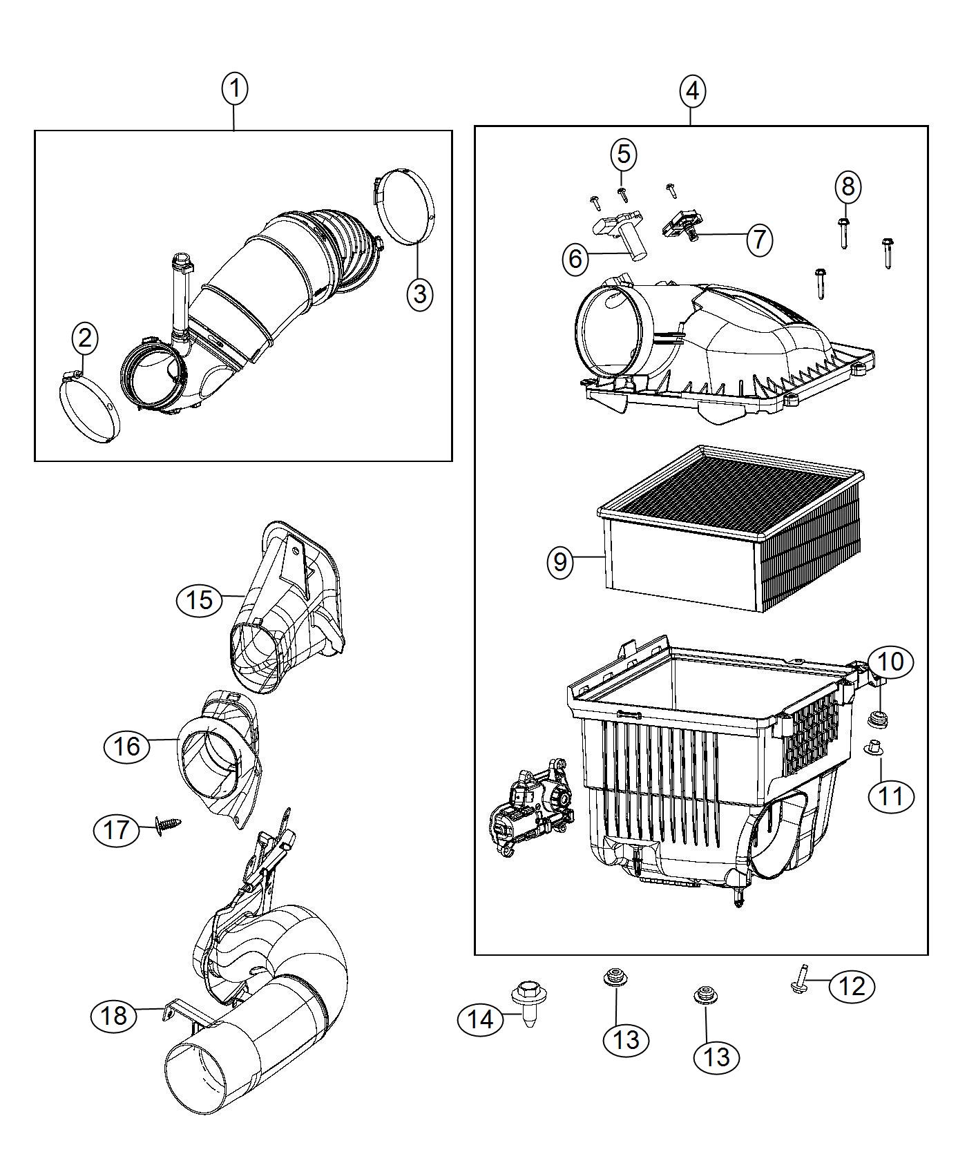 Diagram Air Cleaner. for your Ram 2500  