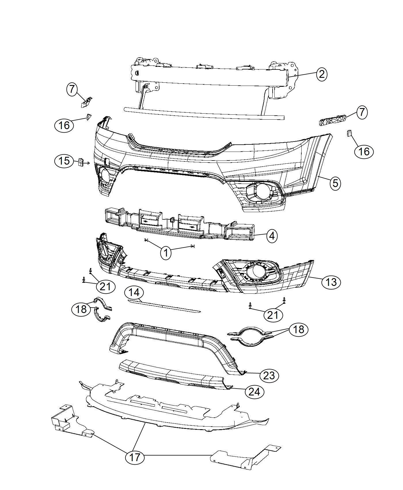 Diagram Fascia, Front MCD + MFS + MEL. for your 2014 Dodge Charger   