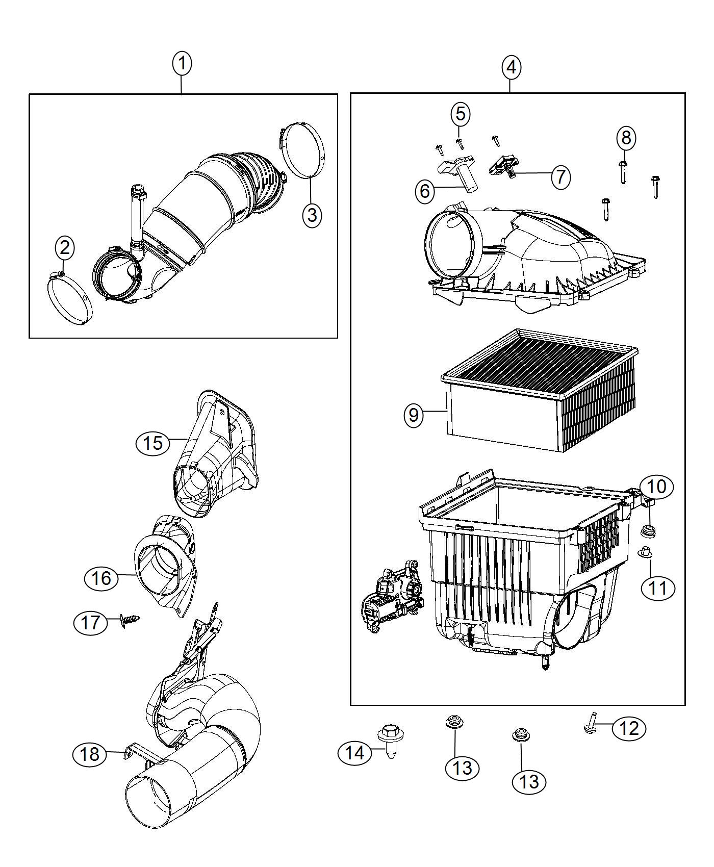 Diagram Air Cleaner. for your Ram 5500  