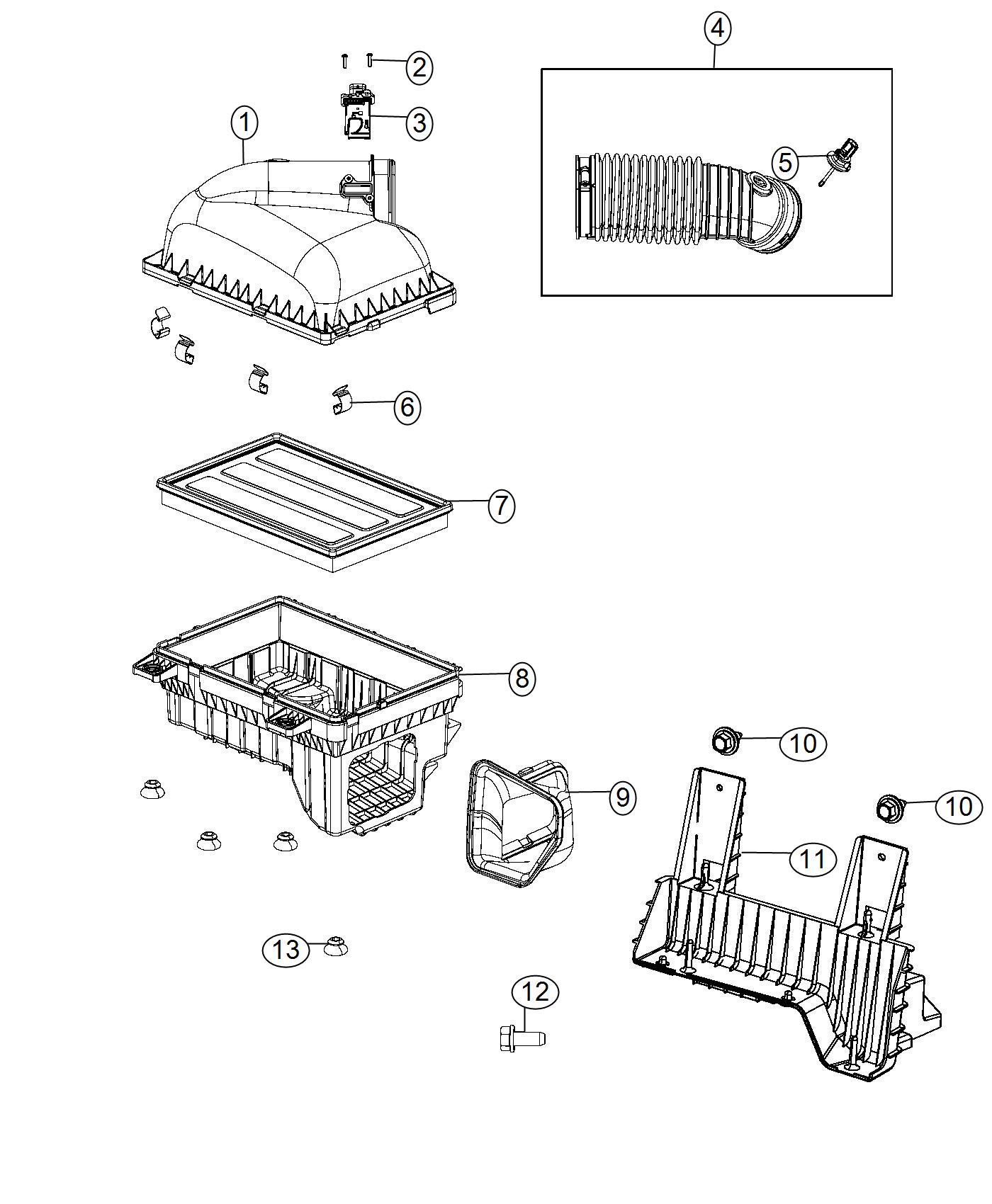 Diagram Air Cleaner. for your 2008 Dodge Charger   