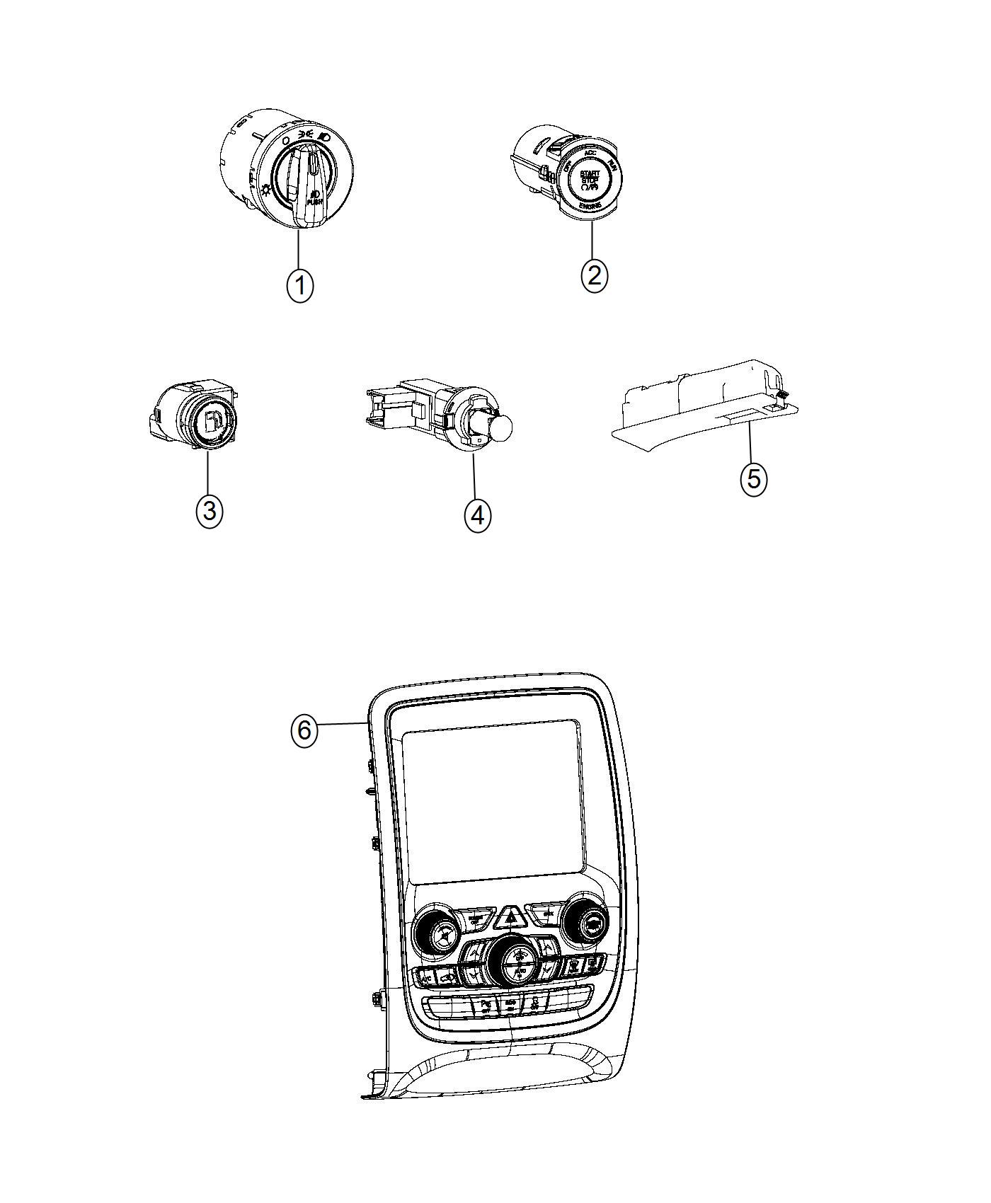 Switches, Instrument Panel. Diagram