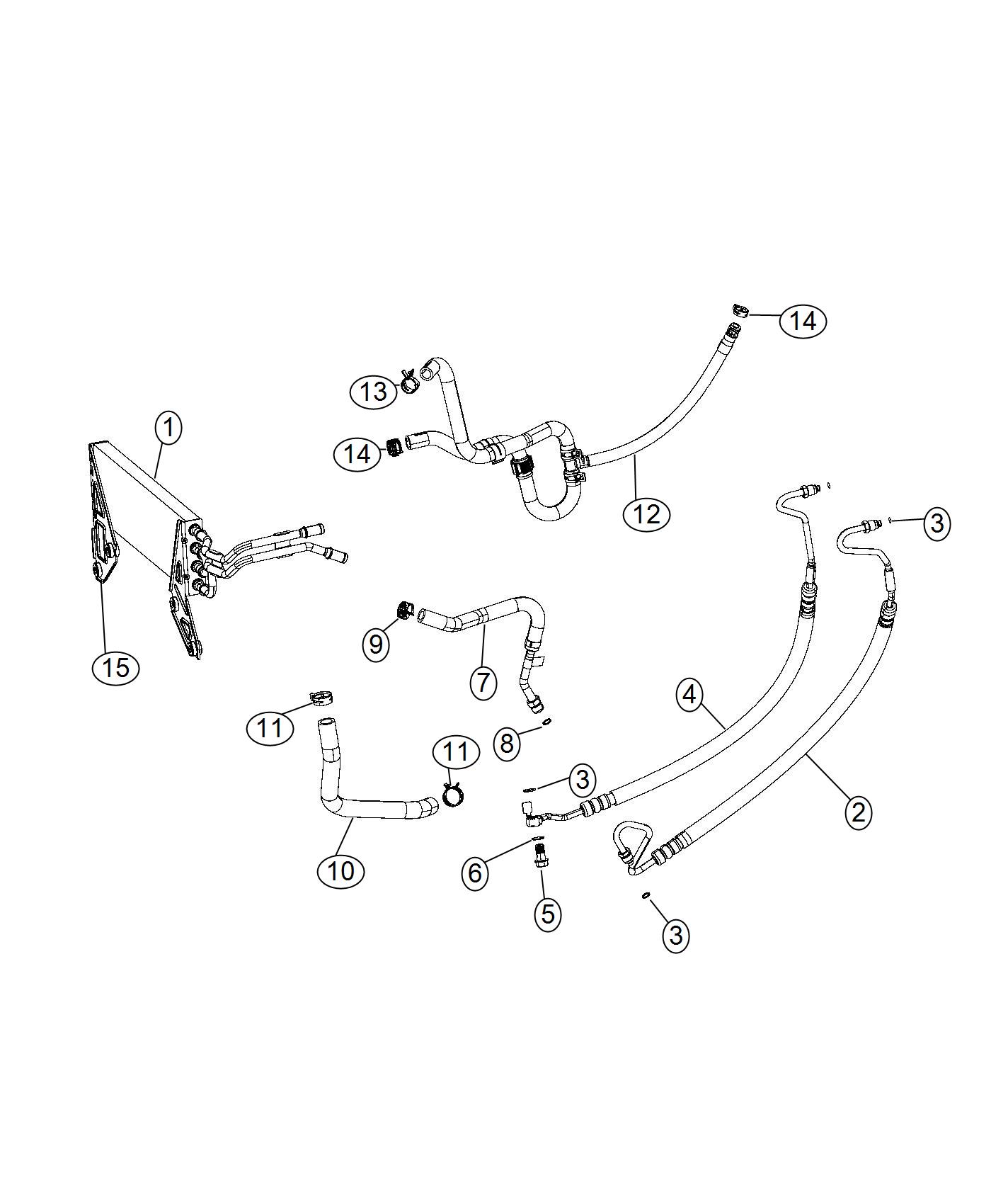 Diagram Power Steering Hoses. for your Ram 2500  