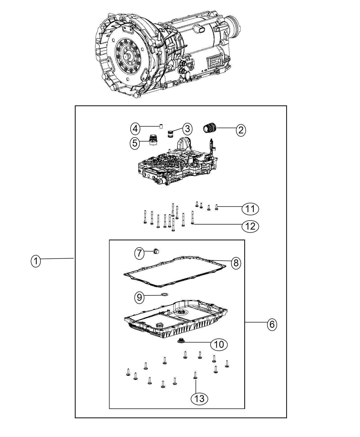 Diagram Valve Body And Related Parts. for your 2002 Dodge Ram 1500   