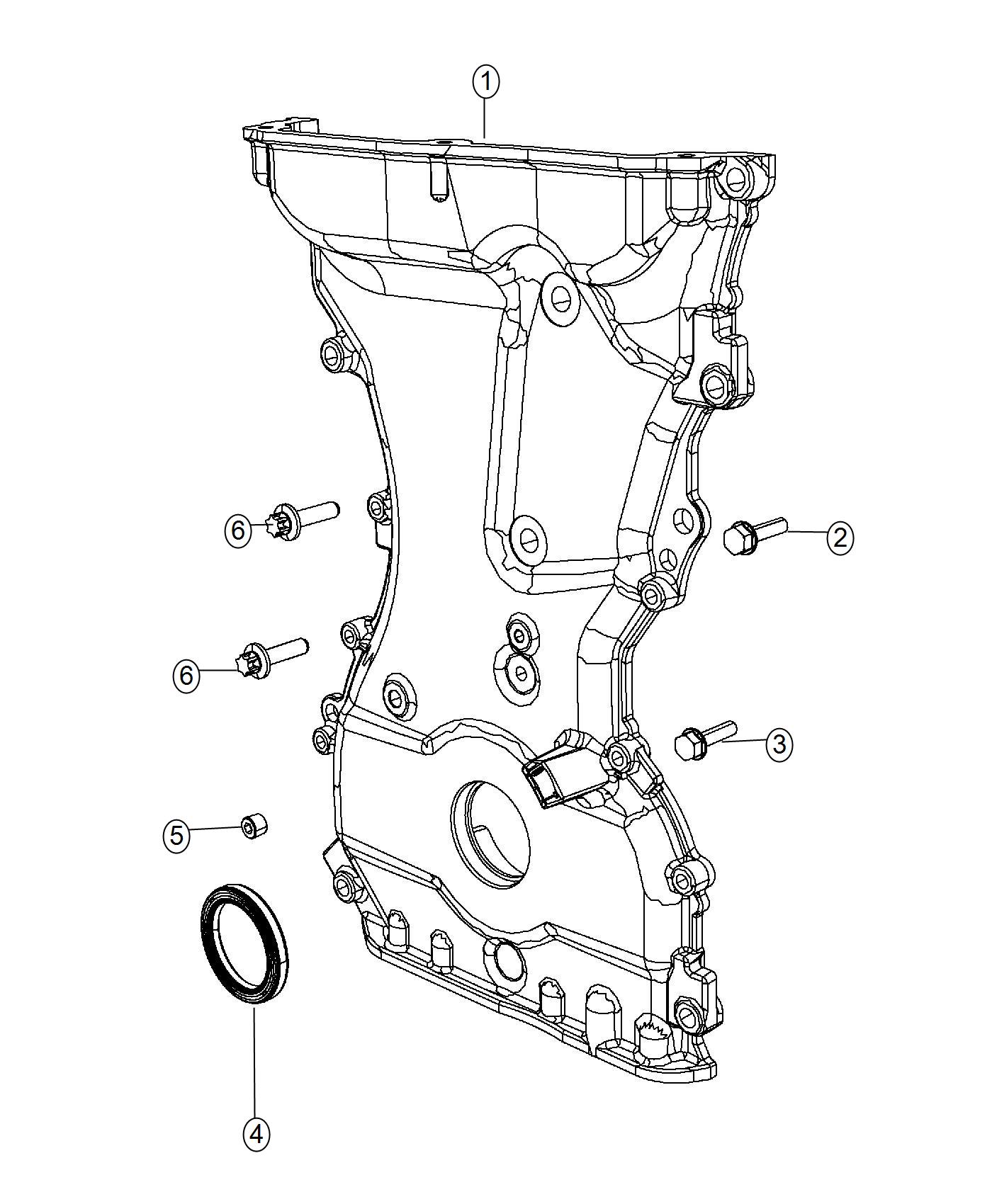 Diagram Timing Case Cover 2.4L [2.4L I4 PZEV 16V Dual VVT Engine]. for your Chrysler