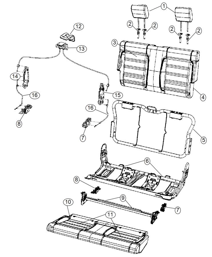 Diagram Rear Seat - Bench - Trim Code [AL]. for your Jeep