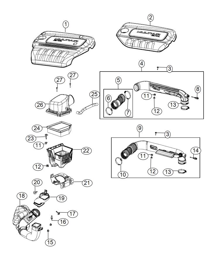 Diagram Air Cleaner. for your Dodge Dart  