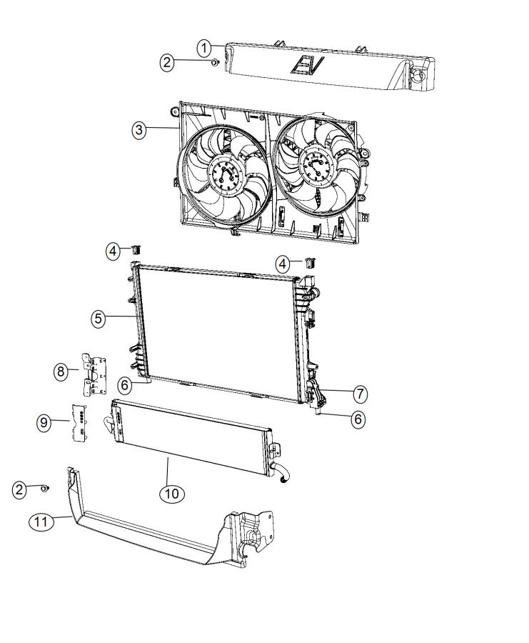 Diagram Radiator and Related Items. for your 2004 Chrysler 300  M 