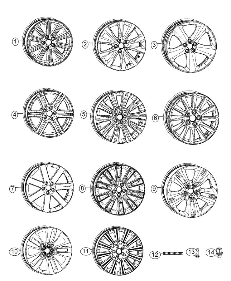 Diagram Wheels and Hardware. for your Chrysler 300  