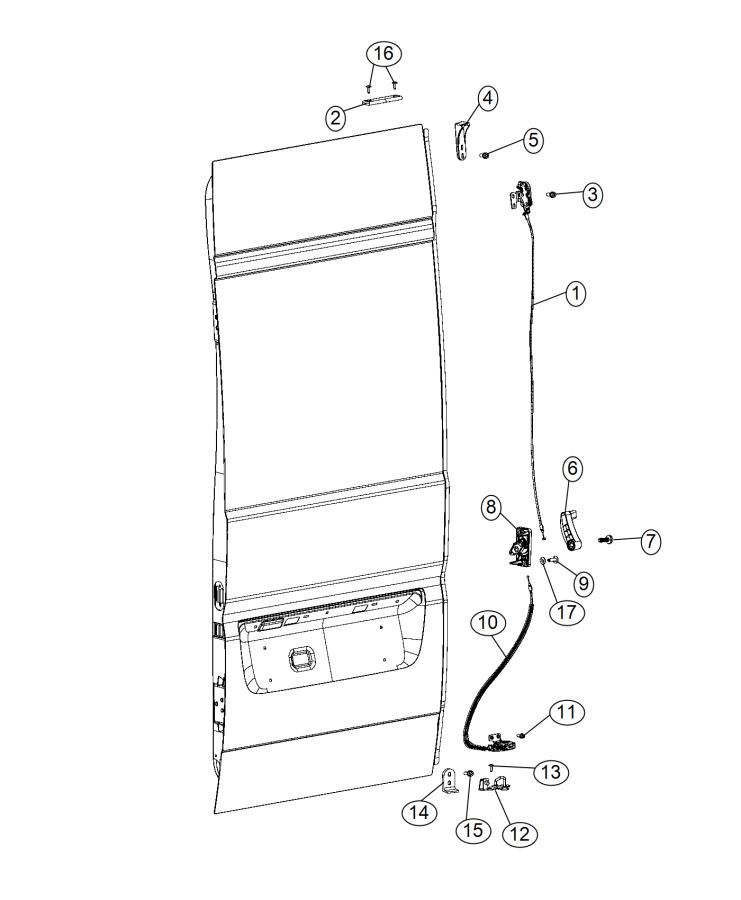 Diagram Rear Door Latch And Handle, Left. for your 2002 Chrysler 300  M 