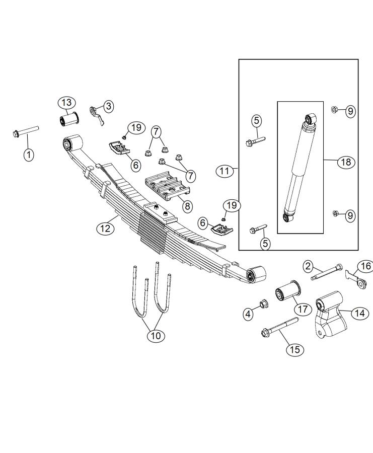 Diagram Suspension., Rear ( Leaf Spring). for your 2009 Ram 3500   