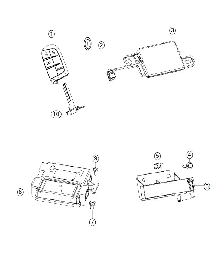 Diagram Receiver Modules, Keys and Key FOBS. for your 2015 Chrysler 200   