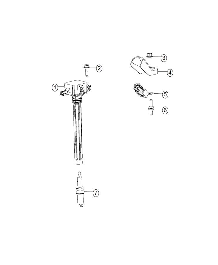 Diagram Spark Plugs, Ignition Coils. for your 2014 Dodge Grand Caravan   