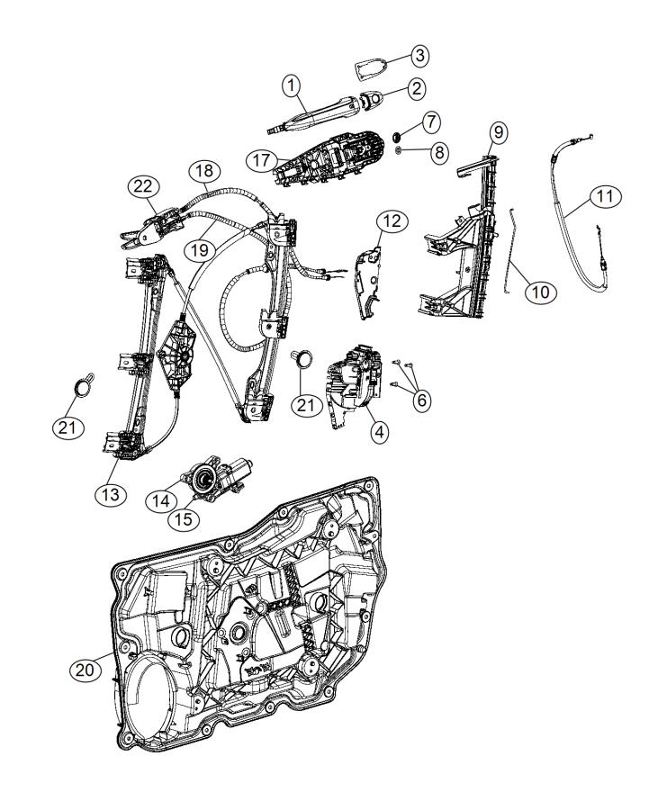 Diagram Front Door, Hardware Components. for your 2001 Chrysler 300  M 