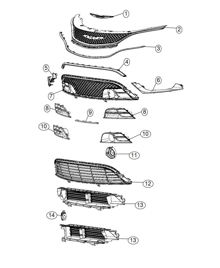 Diagram Grilles. for your 2015 Chrysler 200   