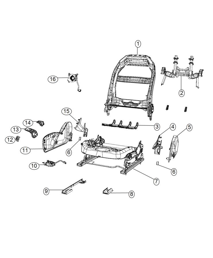 Diagram Adjusters, Recliners and Shields - Passenger Seat - Manual. for your Chrysler 300 M 