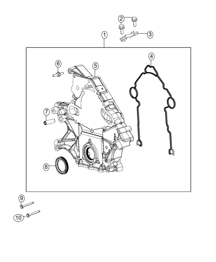 Diagram Timing Case Cover 5.7L [5.7L V8 HEMI VVT Engine]. for your Chrysler 300  M