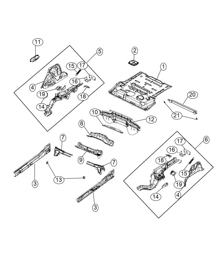 Diagram Rear Floor Pan. for your Fiat 500  