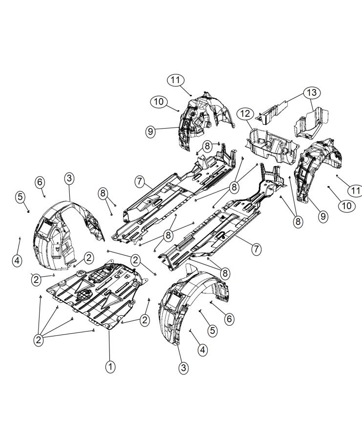 Diagram Underbody Shields. for your Chrysler