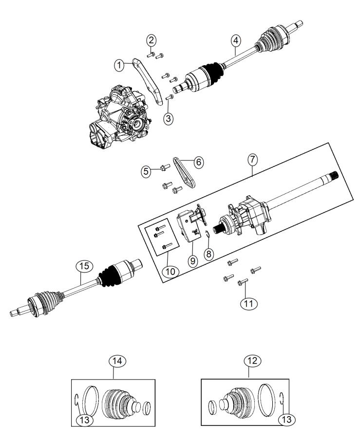 Diagram Shafts, Drive, Front, AWD. for your 2002 Dodge Grand Caravan   