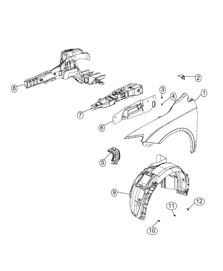 Diagram Front Fenders and Shields. for your 2001 Chrysler 300  M 