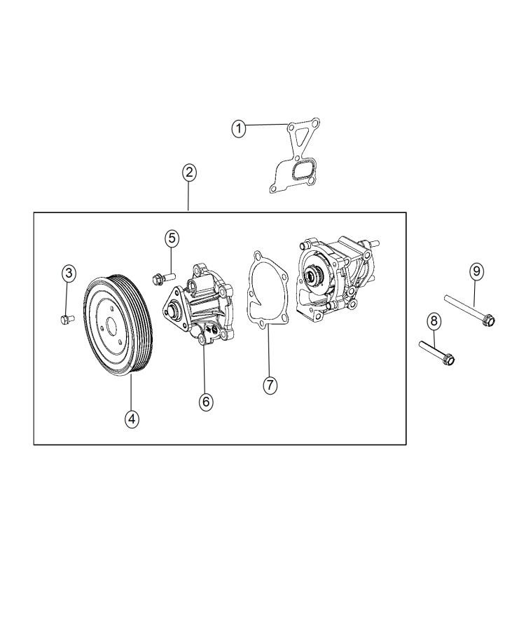 Diagram Water Pump and Related Parts. for your 2001 Chrysler 300 M  