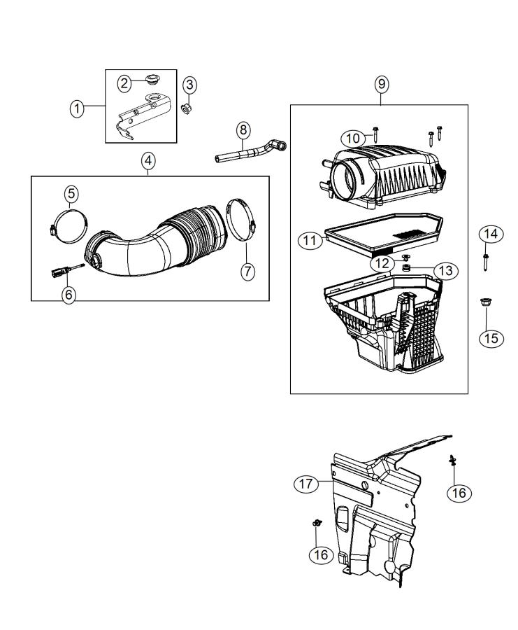 Diagram Air Cleaner. for your 2018 Dodge Durango   