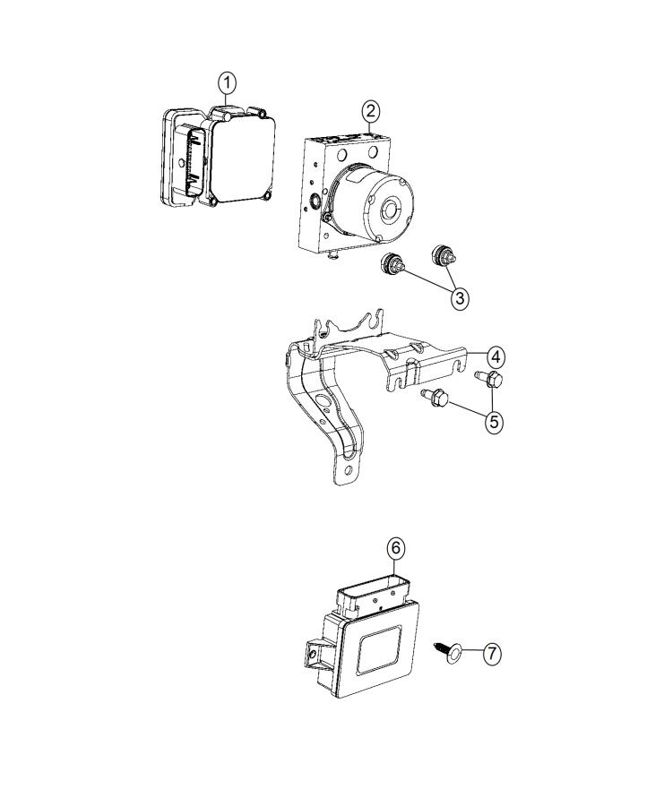 Diagram Modules, Brakes, Suspension, and Steering. for your 2019 Chrysler PACIFICA L HYBRID   