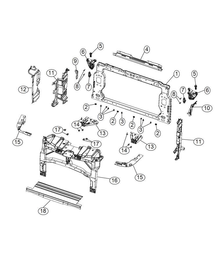 Diagram Radiator Support. for your Chrysler 200  