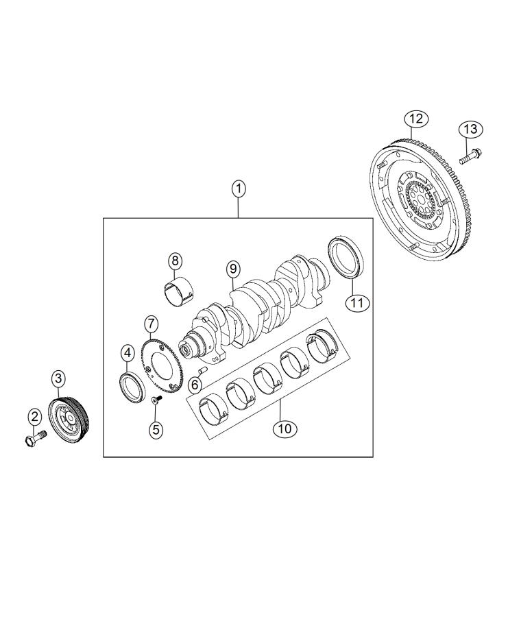 Diagram Crankshaft, Crankshaft Bearings, Damper And Flywheel 3.0L Diesel [3.0L I4 ECO DIESEL ENGINE]. for your 2004 Chrysler 300  M 